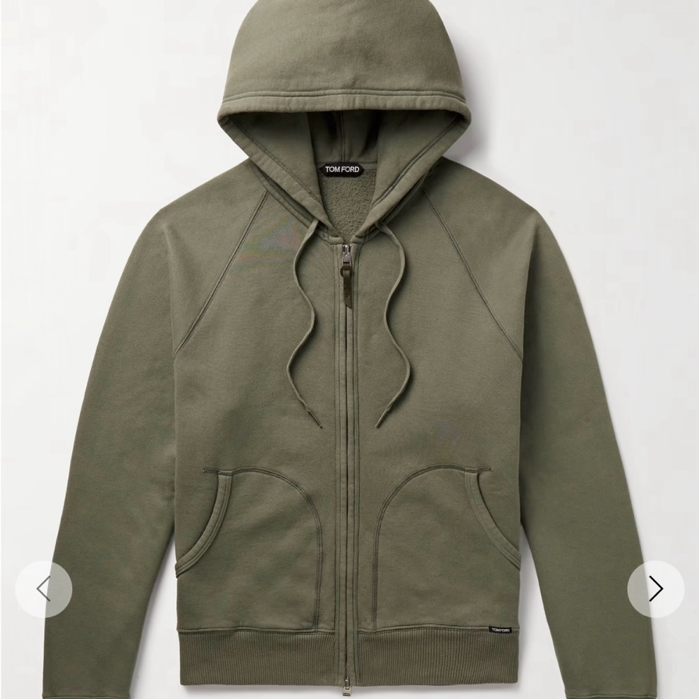 TOM FORD Authentic 
Garment-Dyed Cotton-Jersey Zip-Up Hoodie 50